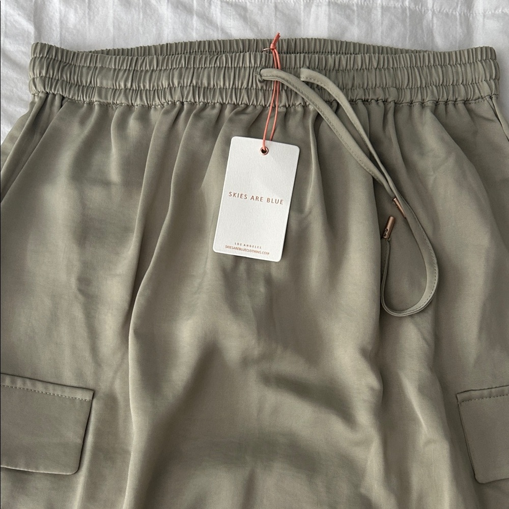 Skies Are Blue Sage Green Skirt